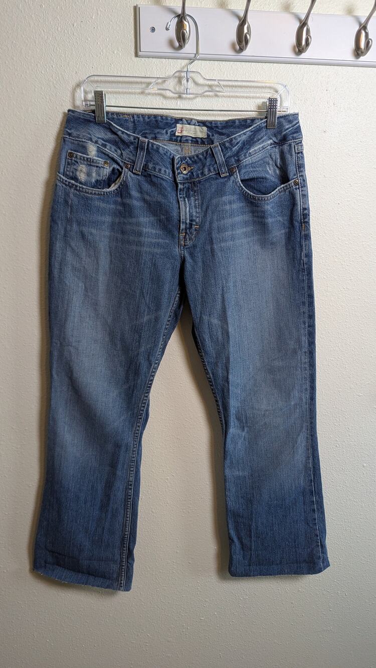 Bike Women's Distressed Denim Jeans Size 32/35 Unhemmed